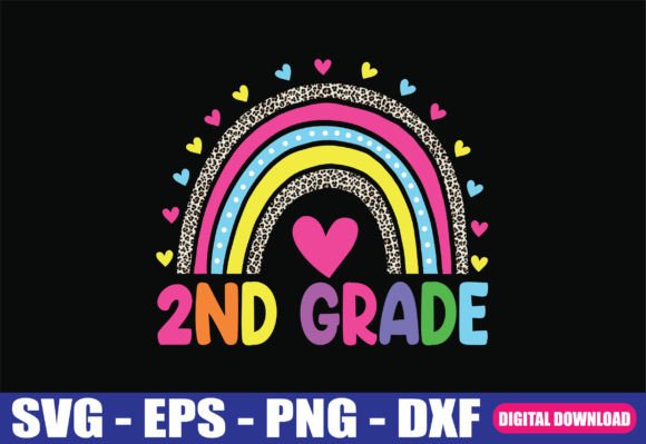 2nd Grade Teacher Rainbow Back to School Graphics