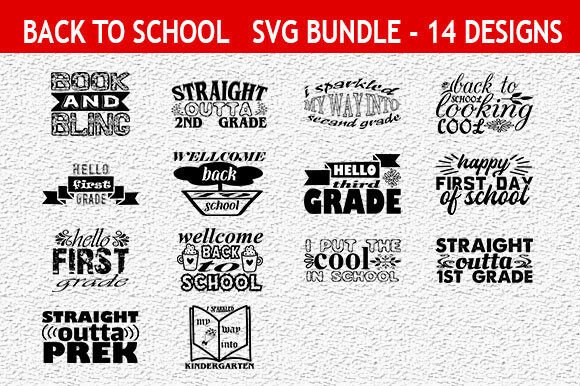 Back to School 14 Quotes Designs Bundle for Branding and Marketing