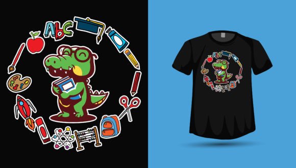 Back to School Free Vector Trex Tshirt Graphics
