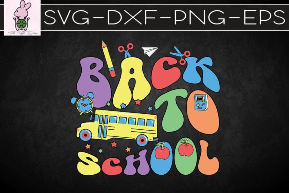 Back To School Pink Retro Graphics for Crafts