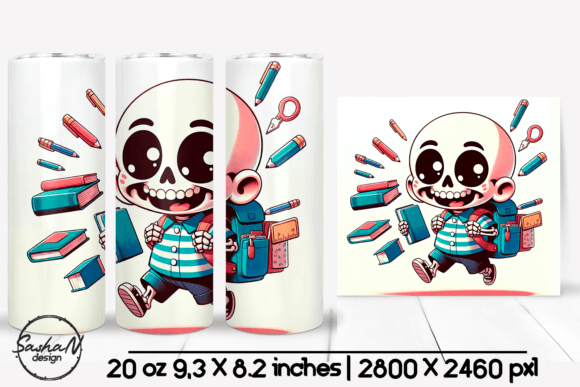 Back to School Skeleton Tumbler: A Graphic Design Asset for Crafts and Creativity