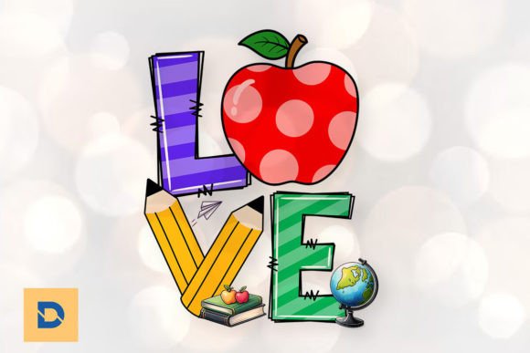 Back to School Teacher Love PNG