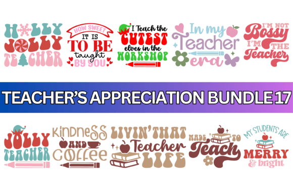 Back to School Teacher SVG PNG Bundle for Print Templates