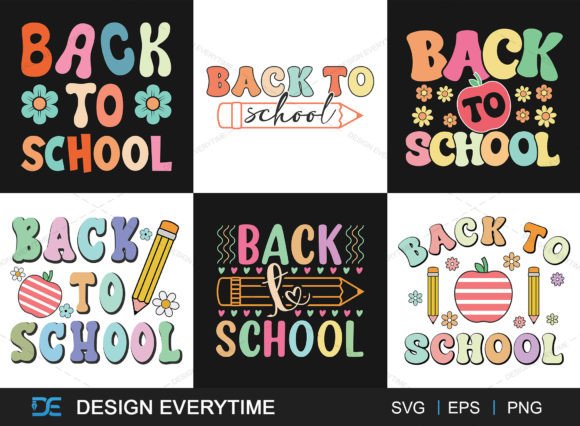 Back to School Typography SVG Bundle for T-Shirt Designs