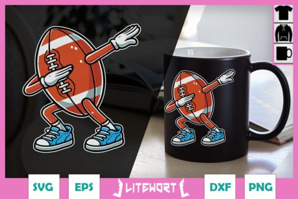 Dabbing Football Back to School Graphics for Crafts