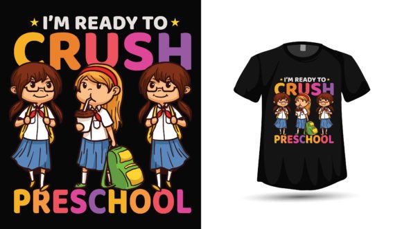 Preschool Cute Girl Back to School Shirt Graphics