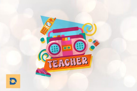 Teacher Retro Back to School Graphics for Print Templates
