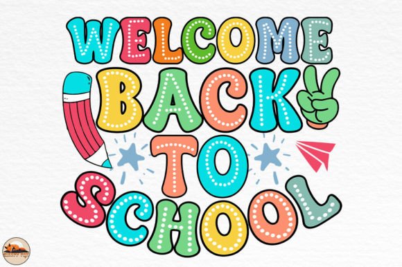 Welcome Back to School Retro Graphics for Crafts